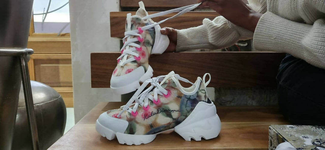 Image of Dior D-Connect "Kaleidiorscopic" Sneaker.