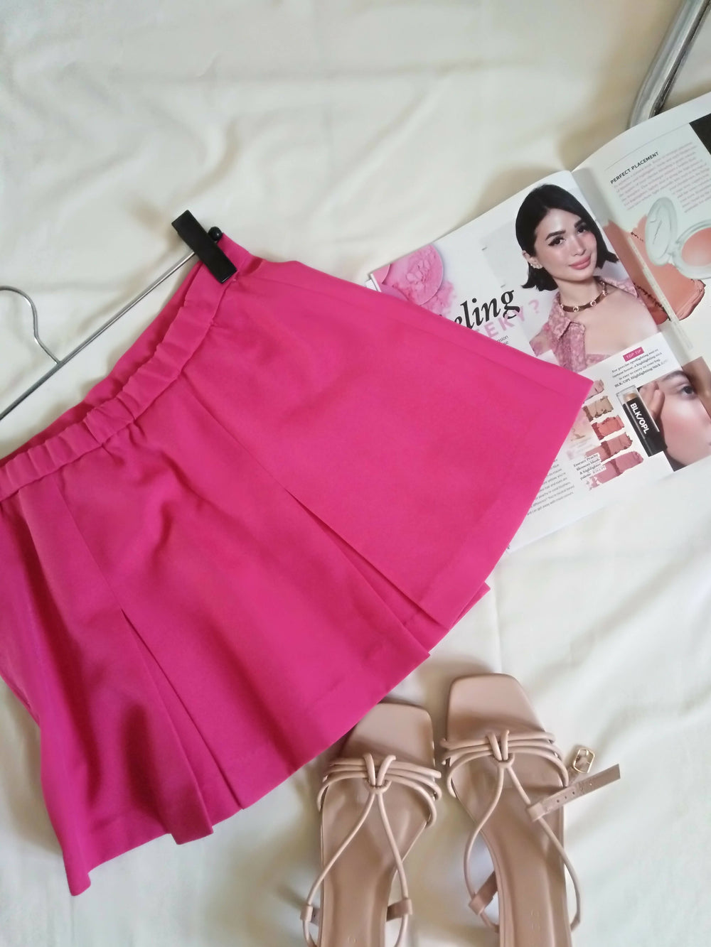 Image of Pink Pleated Mini Skirt