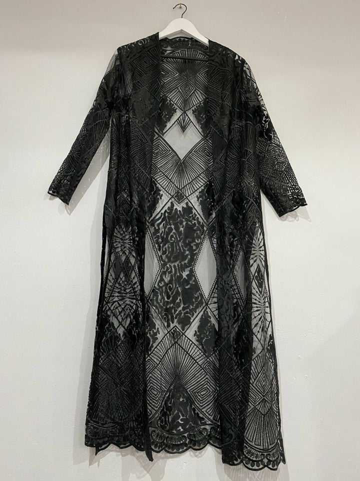 Black lace kimono