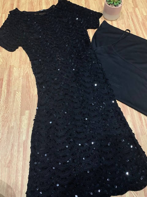 Image of Black Sequence Dress
