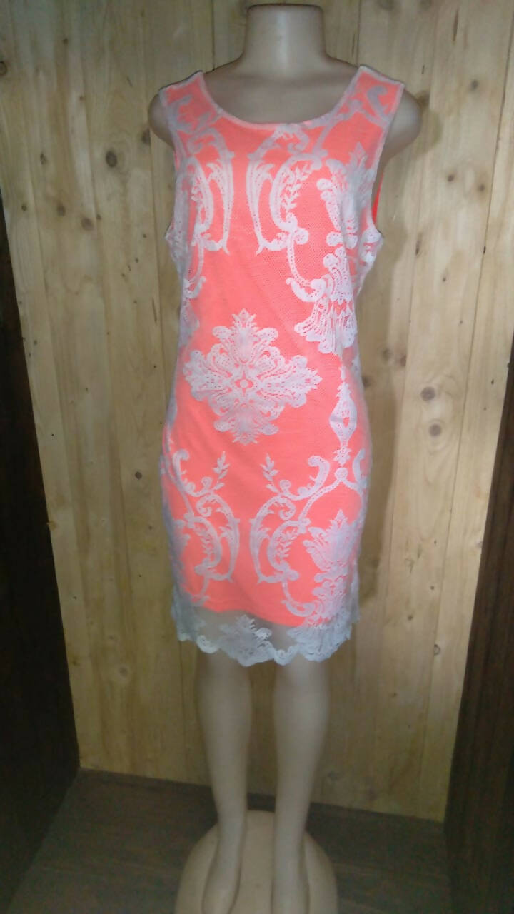 Image of Miss L Dress With Netting Overlay (New With Tags) Size 40
