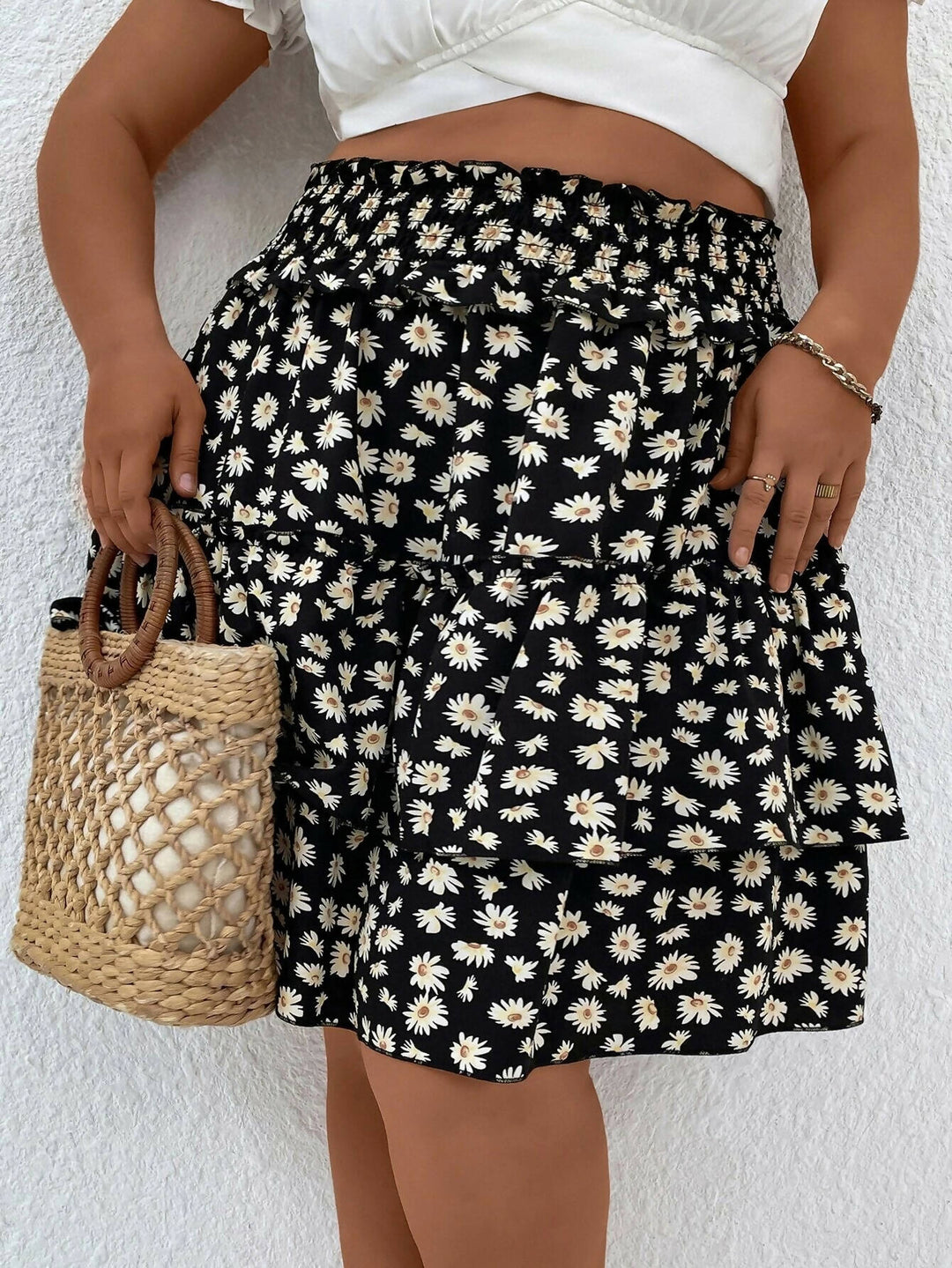 Image of Short Floral Skirt