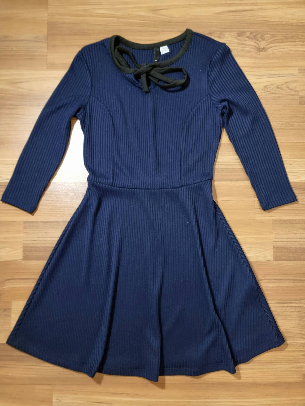 Image of H&M Blue Ribbed Jersey Dress